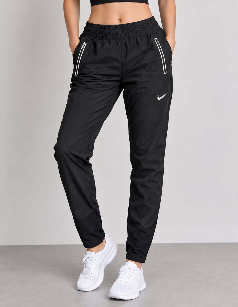 Nike Dri-FIT Running Pants Size S Black Zipped Pockets